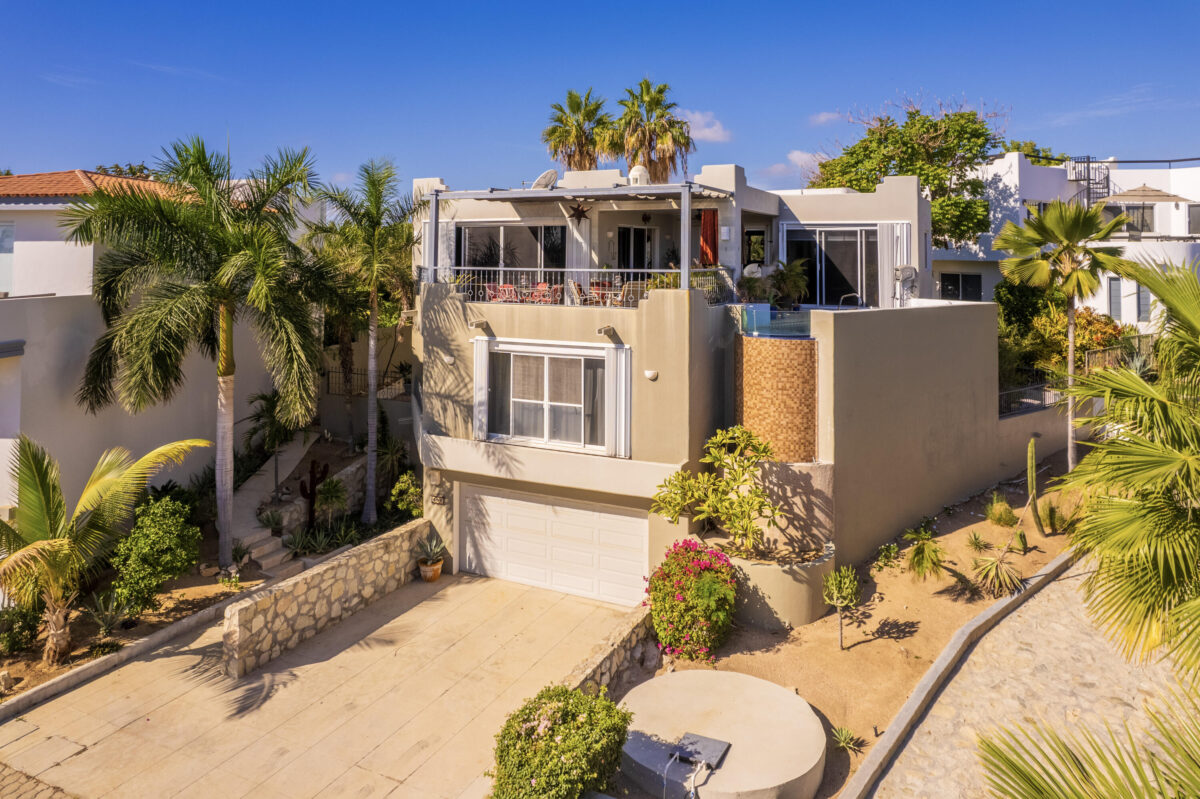 Los Cabos Santa Carmela Casa Caniche is situated in the beautiful, oceanside community of Santa Carmela on the Cabo Corridor. This charming two story home features three bedrooms, three baths, attached garage and a great yard for pets. Santa Carmela amenities include tennis, pickleball, beach front Casa Club with infinity pool, BBQ area, firepit and amazing ocean – 49K Santa Carmela, Cabo Corridor, BS