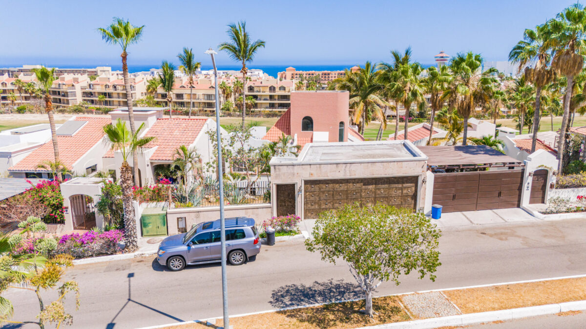 Los Cabos Finisterra PRIME LOCATION on the Vidanta Golf Course on popular FINISTERRA ST. Close to everything San Jose has to offer. Walk to shopping, restaurants, the beach & the historic art district. This 3BD/3.5BA property has all the bedrooms on the first level & the living areas on the main floor. Travertine floors, tumbled marble in BA. Great fenced yard with 2 car Garage. Large back yard with plenty of space to ADD A SWIMMING POOL. Great opportunity to MAKE THIS YOUR HOME. A BONUS ROOM off the kitchen is perfect for an office with a door to the exterior or a gym or a media room. Another space on the 3rd floor with custom cabinetry to maximize storage. This community is one of San Joses most sought after, a nice neighborhood with decades of foreign ownership. No HOA DUES! Book appt. in advance to – - 65 Paseo Finisterra, San Jose del Cabo, BS