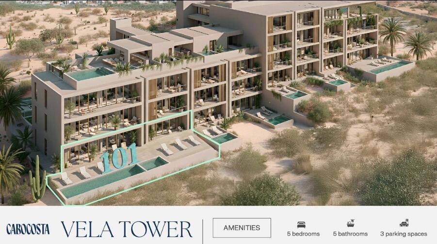 Los Cabos Cabo Costa VELA 101 GARDEN VILLAEnjoy comfortable coastal living in this brand-new 5 BD residence. Designed to combine modern architecture with magnificent for sale