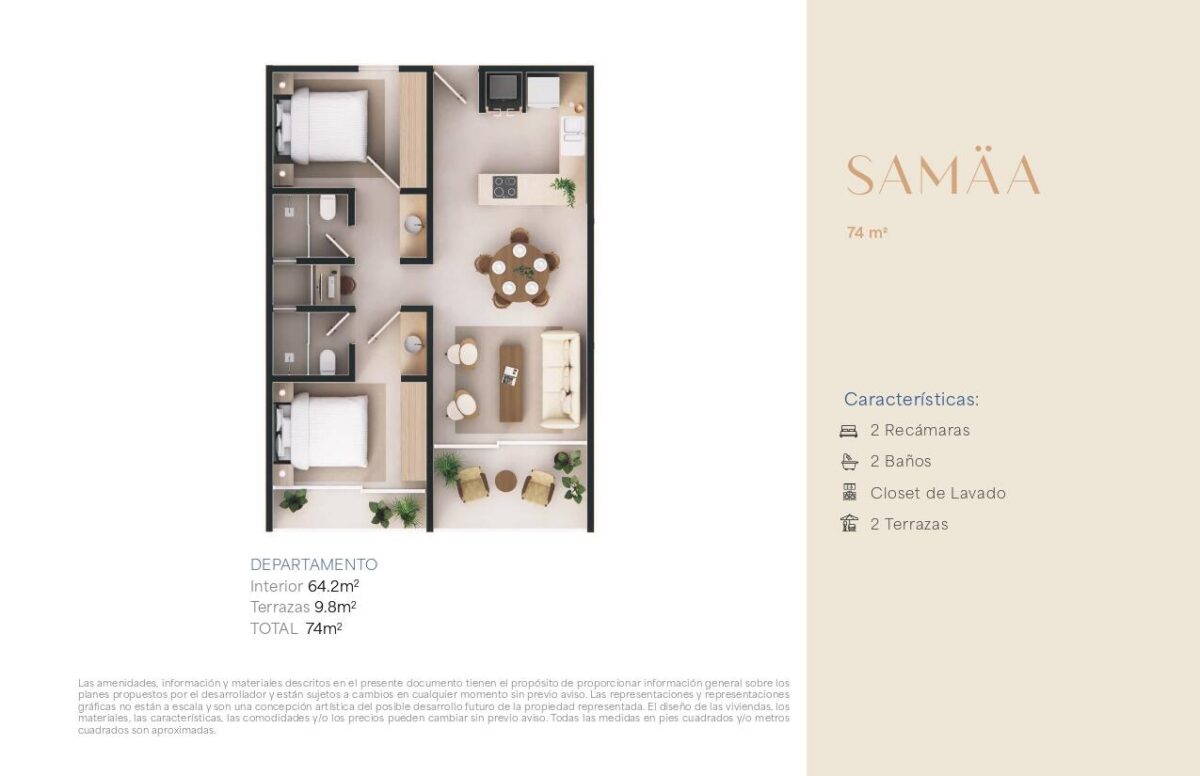 Los Cabos Nahara Cabo Living Comfortable and thoughtfully designed condominium located in the growing El Tezal area, ideal for building equity, generating rental income, or enjoying an exceptional lifestyle in Los Cabos. Offering 74 m² of living space, the residence features two spacious terraces that provide abundant natural light and a bright, open atmosphere.Nahara Cabo Living offers premium amenities, including elevator access, a commercial area, guest house accommodations, swimming pools, a fully equipped fitness center, and paddle and pickleball courts. An outstanding investment opportunity in one of Los Cabos' fastest-growing neighborhoods, combining excellent value, convenience, and long-term appreciation potential. – Corazon, Cabo San Lucas, BS