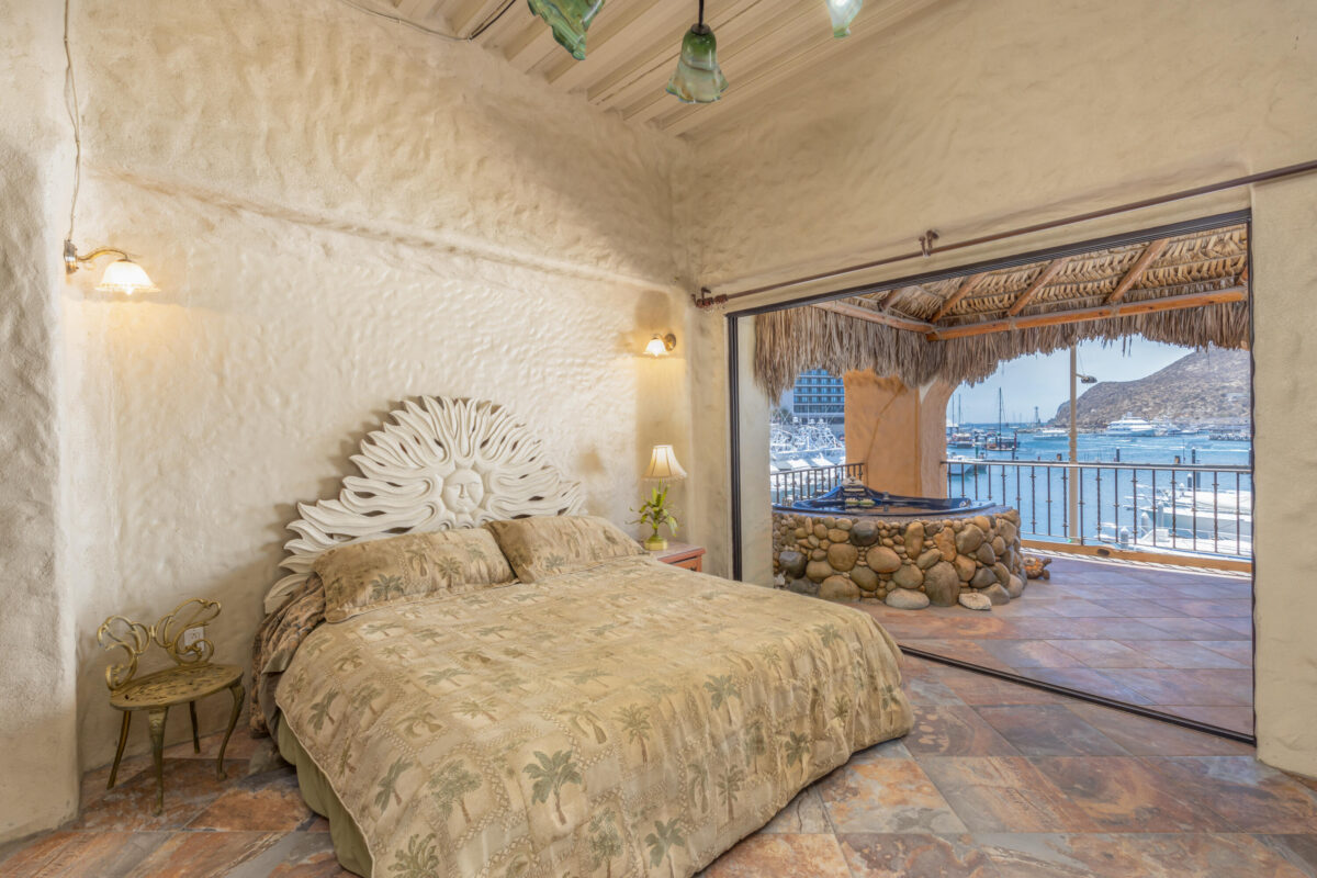 Los Cabos Tesoro Not all luxury condos are created equal. This extraordinary end-unit residence at Tesoro Resort stands apart as one of the most unique offerings in Cabo San Lucas.Boasting approximately 1,800 square feet of bright, open living space, this two-bedroom, two-bath condominium features an oversized primary suite, dedicated laundry area, and a spacious floor plan designed to capture the energy and beauty of the marina from nearly every angle.The true showpiece is the spectacular palapa-covered terrace--one of the largest private outdoor living spaces in the marina. Complete with a custom Jacuzzi, this incredible outdoor retreat functions as a second living room, dining area, and entertainment space all in one. From sunrise to sunset, enjoy commanding – Plaza Calafia, Cabo Corridor, Cabo Corridor, BS