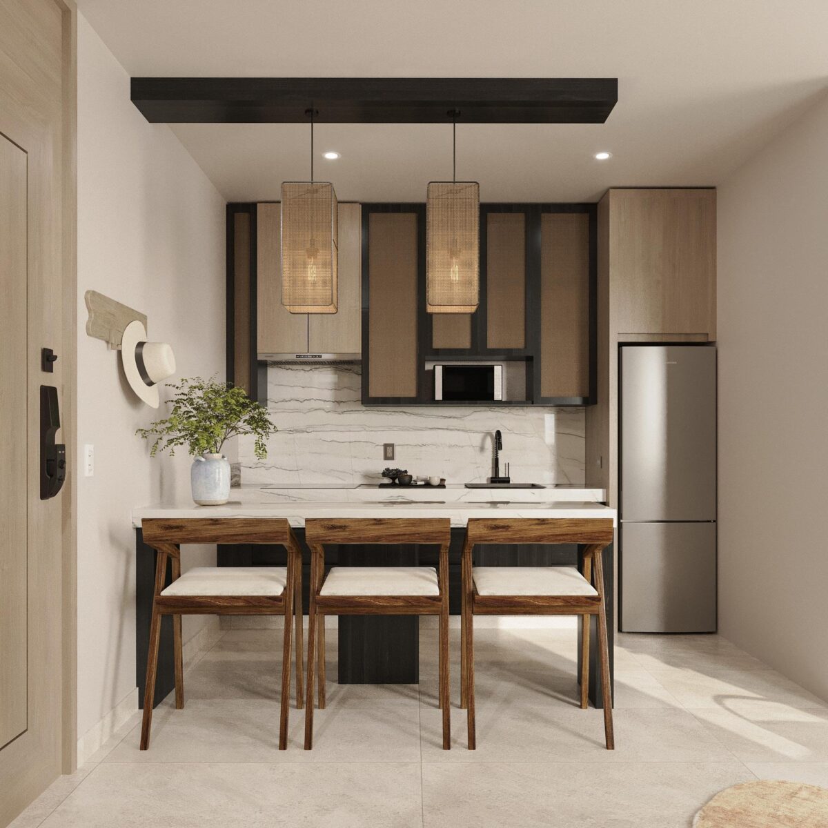 Los Cabos Kamu Living KAMU Living 313 es una unidad de dos recámaras en preventa, ideal para quienes buscan mayor comodidad y potencial de rentabilidad en El Tezal.El desarrollo integra amenidades tipo hotel como alberca, jacuzzi, gimnasio, rooftop, coworking, elevador y estacionamiento subterráneo. La operación de rentas vacacionales estará a cargo de Momentum, empresa especializada en la administración y promoción de propiedades en plataformas como Airbnb, Booking y Expedia.Además, KAMU Living contará con locales comerciales en planta baja y la presencia de IWG con oficinas y consultorios, creando un entorno dinámico de servicios, trabajo y hospitalidad. With a hotel reservation system integrated with leading platforms like Expedia, Booking, Airbnb, and other powerful engines, supported by expert hospitality managers in Los Cabos, KAMU Living ensures optimal exposure and high occupancy rates.Designed by seasoned developers with extensive experience in Los Cabos' hospitality industry, KAMU Living promises higher returns than traditional vacation rentals while offering a luxurious lifestyle and unmatched convenience. – EL TEZAL, Cabo Corridor, BS