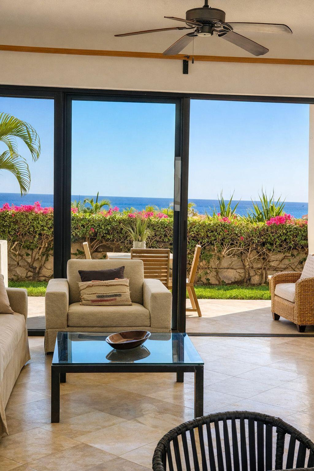 Los Cabos Santa Rita This charming townhome is located in a secluded enclave of eight in the exclusive neighborhood known as Pedregal de Cabo San Lucas just steps to town. This 2 bedroom 2.5 bathroom offers private access through an electric gate and a carport with a pergola. As well as a pool and BBQ available for residents. Beautiful top of the line finishes throughout. With an open concept layout, balconies in each bedroom, an open courtyard, walk-in closet, marble and granite counters add to the charm of this spacious townhome. Residents enjoy the local amenities redefining the Cabo lifestyle and to the most discerning individuals who call this their home away from home. From beach access where the sparkling waters of the Pacific Ocean contrast the sunset where you can watch the seasonal whales and turtle release, to a gym & spa offering treatments and a relaxation experience. Residents have exclusive access to establishments offering exquisite cuisine, The courts cafe offering breakfast & lunch as well as Fenix Restaurant offering day and night service. As well, in the heart of the development, with mountain – Paseo Del Monte Club Campestre, San Jose del Cabo, BS